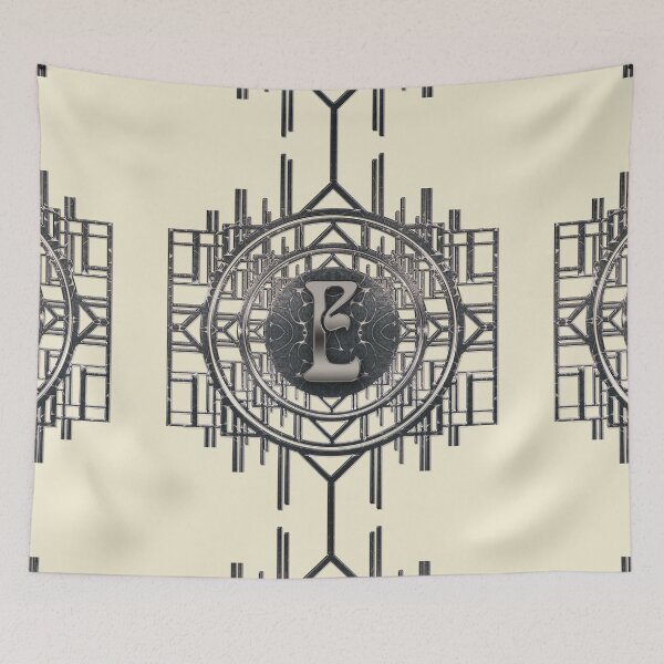 Item preview, Initials Letter E Silver Vintage Art Deco Alphabet designed and sold by Xarah.