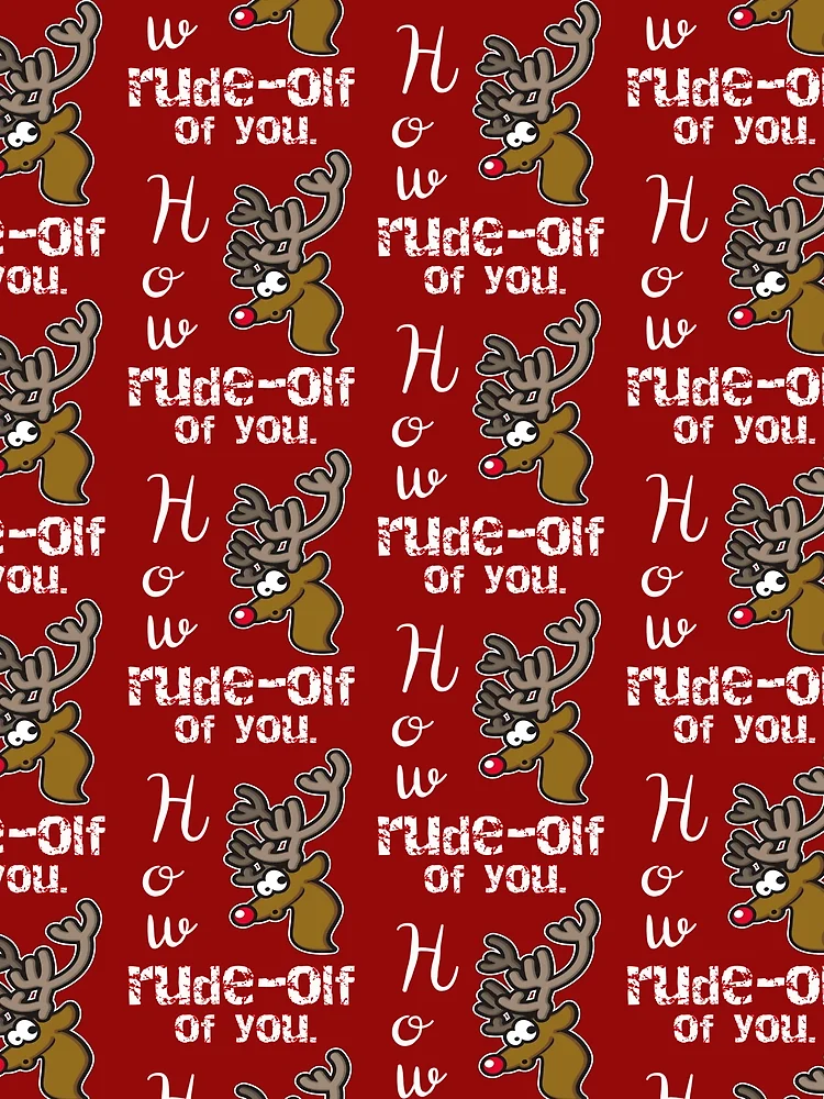 Thumbnail 3 of 3, Scarf, Reindeer Rude-olf  designed and sold by SharpThreadZ.