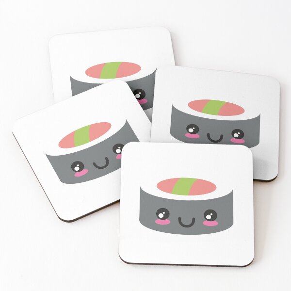 Item preview, kawaii sushi japanese nori rice fish funny cute food designed and sold by korakai.