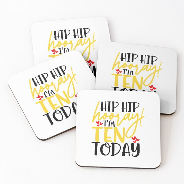 Item preview, Hip hip hooray I’m Ten today designed and sold by purpleblobart.