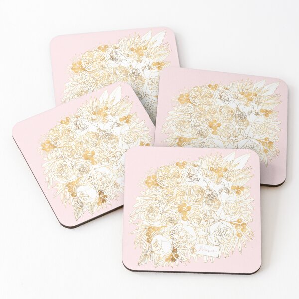 Item preview, Forever Rekha floral bouquet pink gold designed and sold by blursbyai.