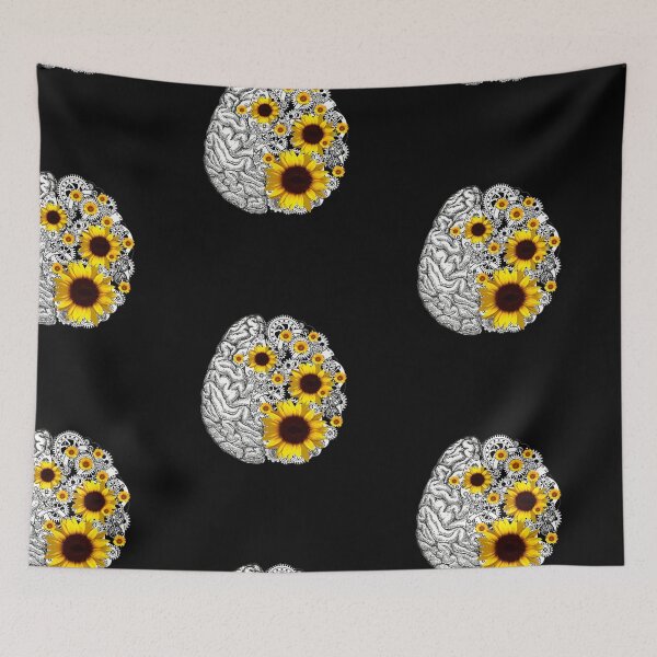 Item preview, Mental health brain gears psychology, sunflowers designed and sold by Collagedream.