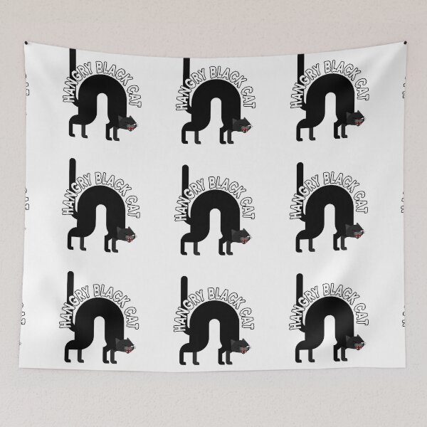 Item preview, Funny Hangry Black Cat designed and sold by dreamofdenim.