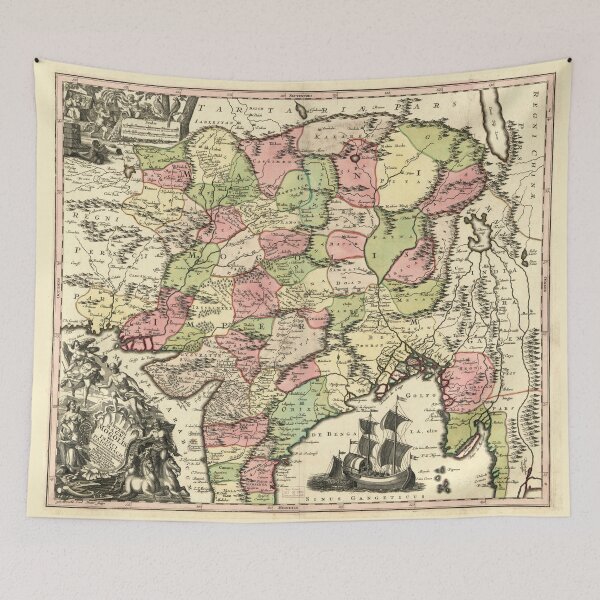 Item preview, Map of India (1735) designed and sold by allhistory.