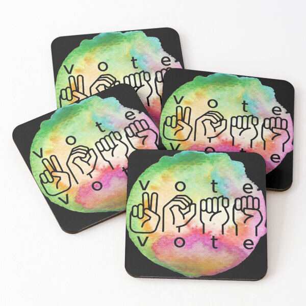 Item preview, VOTE in American Sign Language (ASL) with Text designed and sold by LilWildflowers.
