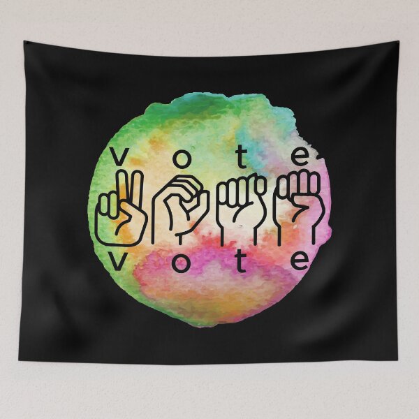 Item preview, VOTE in American Sign Language (ASL) with Text designed and sold by LilWildflowers.