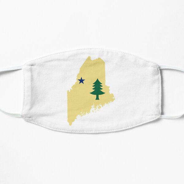 Flag of Maine (1901 to 1909) on Map of Maine Mask