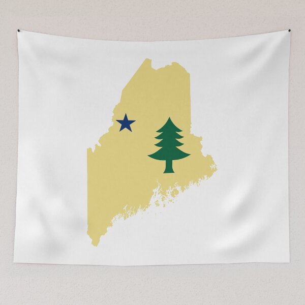 Item preview, Flag of Maine (1901 to 1909) on Map of Maine  designed and sold by Owl House Creative.