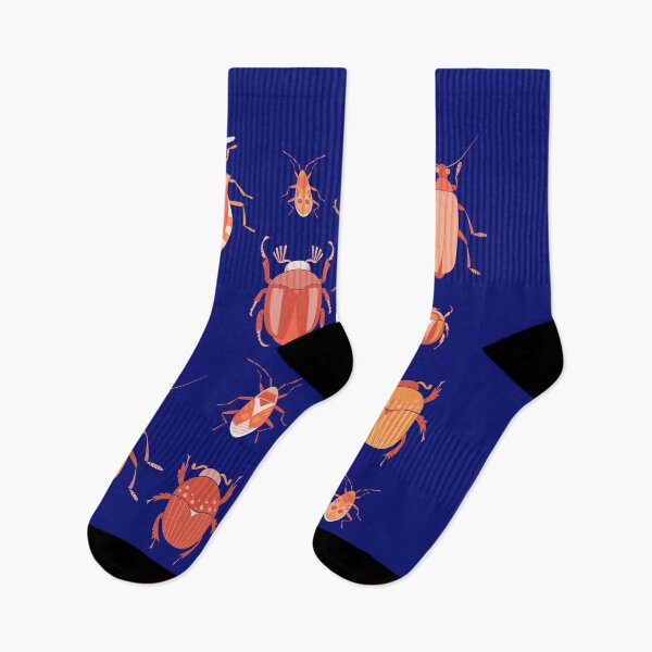 Item preview, Orange beetles in a row on dark blue designed and sold by shushunya13.