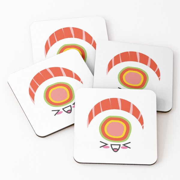 Item preview, kawaii sushi uramaki excited funny rice cute food japan fish designed and sold by korakai.
