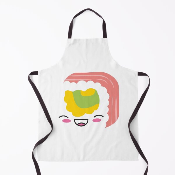 Item preview, kawaii sushi uramaki happy salmon rice food funny cute fish japanese designed and sold by korakai.