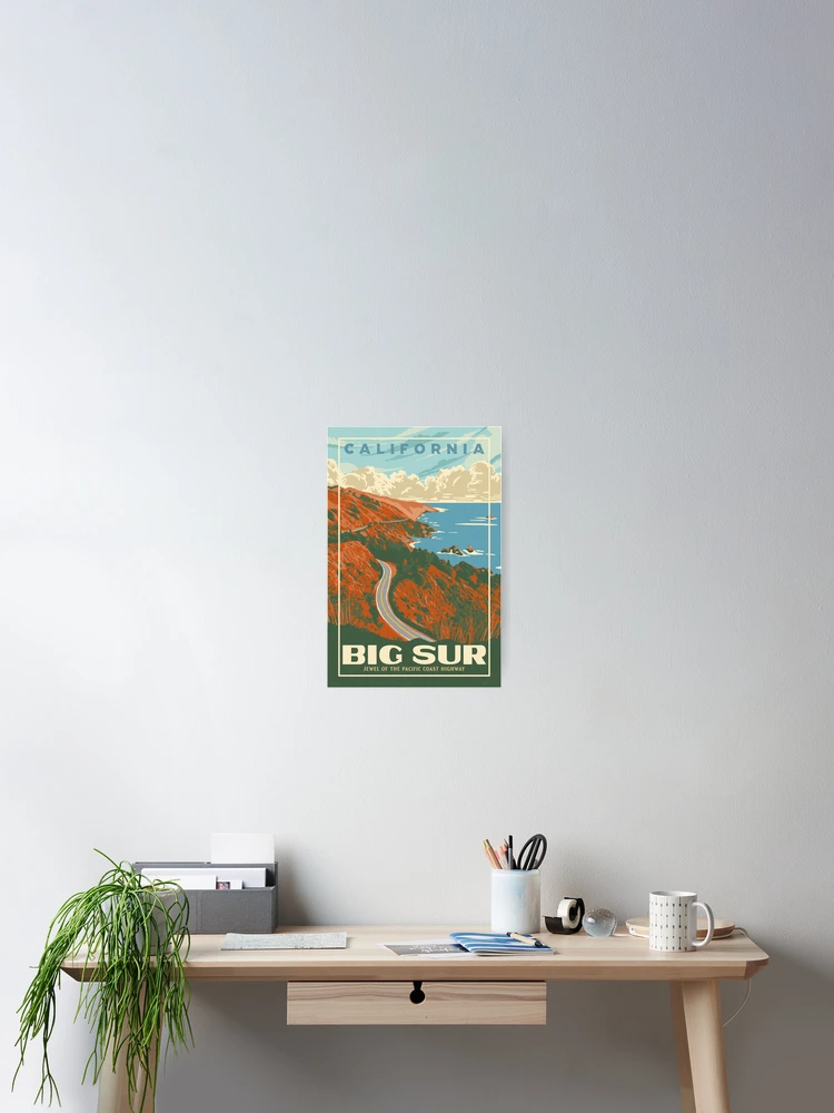 Big Sur California Original WPA Poster Style Retro Design