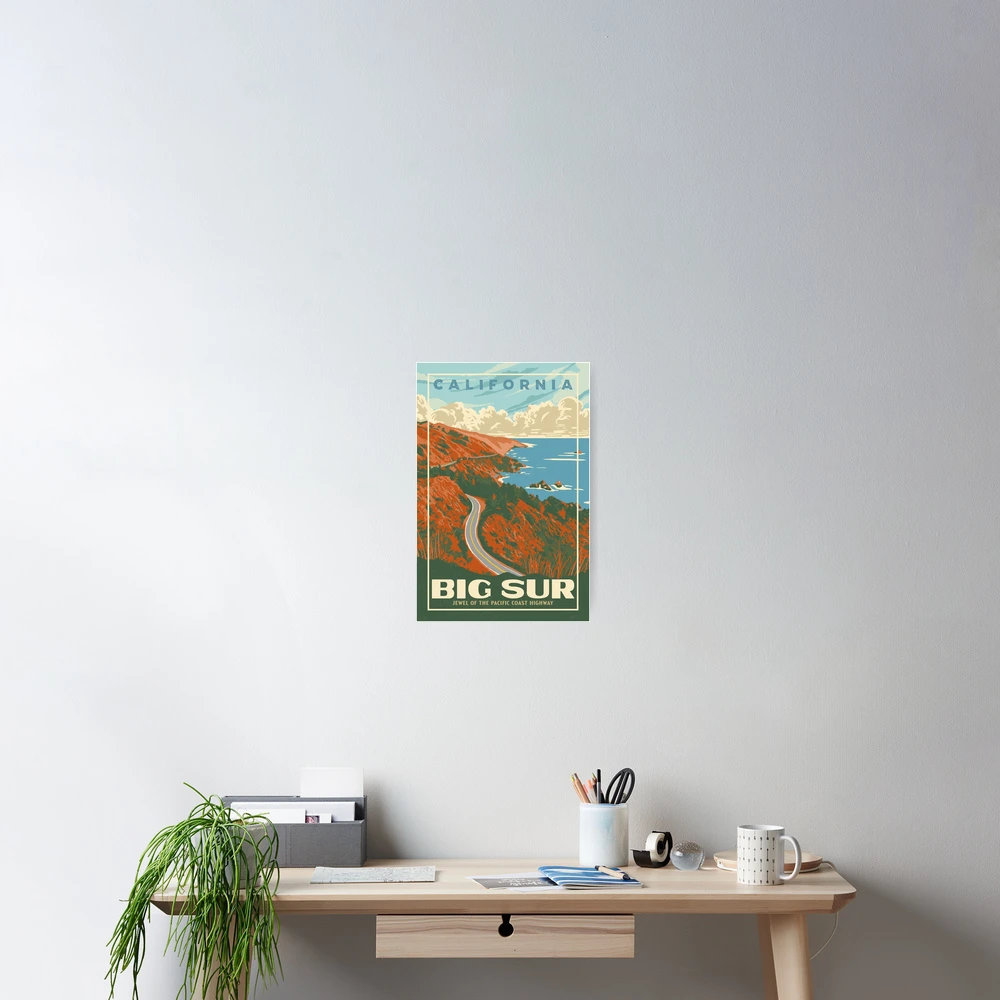 Big Sur California Original WPA Poster Style Retro Design