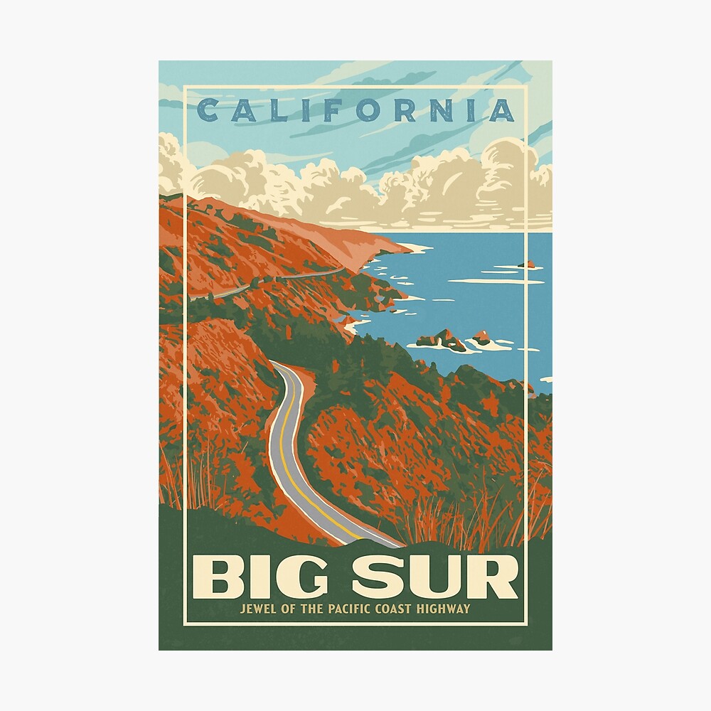 Retro Big Sur California Coast WPA Style Vintage Graphic Sweatshirt