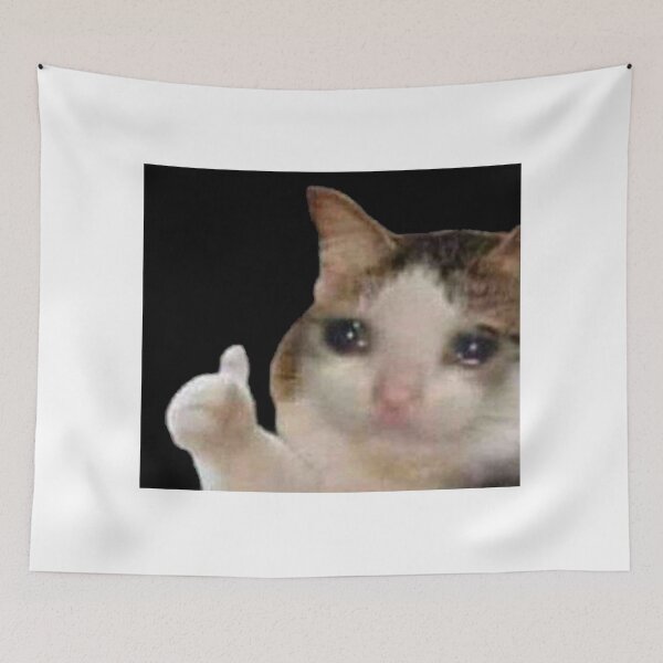 Item preview, Crying Cat Thumbs Up Meme designed and sold by cnon626.