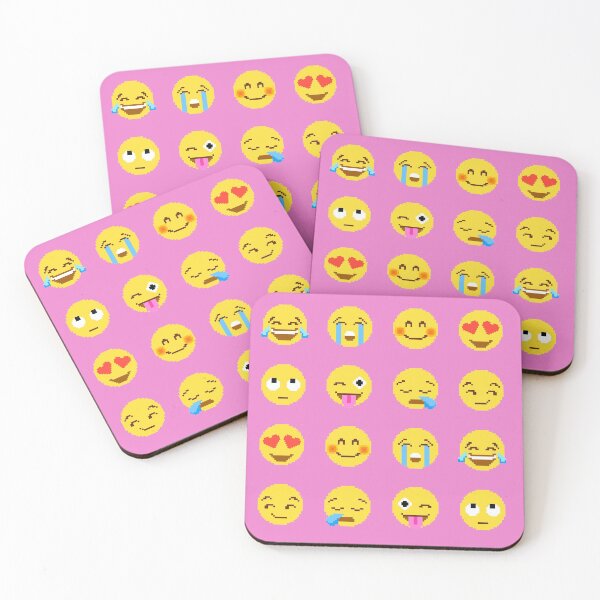 Item preview, Emoji Pixel Pattern - Pink designed and sold by MonkeyFlower.