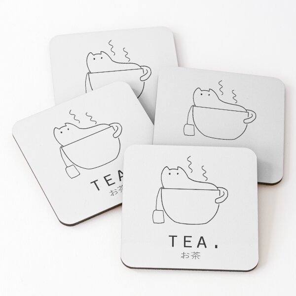 Item preview, Tea "Ocha" with Kawaii Cat Japanese Minimalist Simple Art designed and sold by Neroaida.