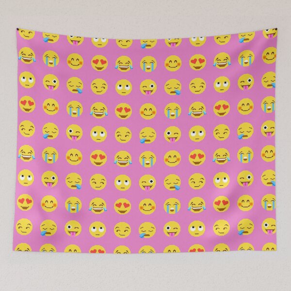 Item preview, Emoji Pixel Pattern - Pink designed and sold by MonkeyFlower.