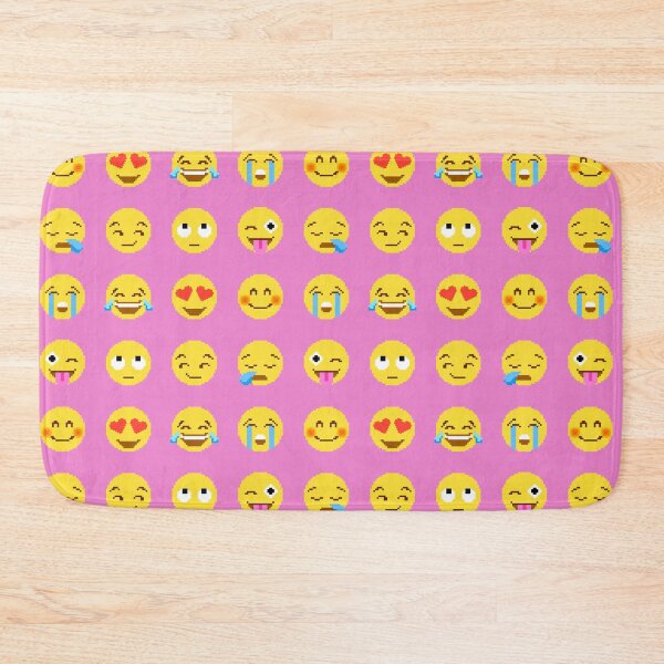Item preview, Emoji Pixel Pattern - Pink designed and sold by MonkeyFlower.
