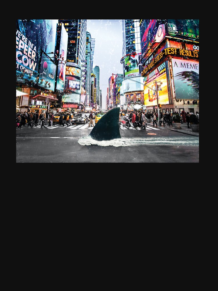 Great White Shark Crossing Street in Times Square, New York City by markmm9