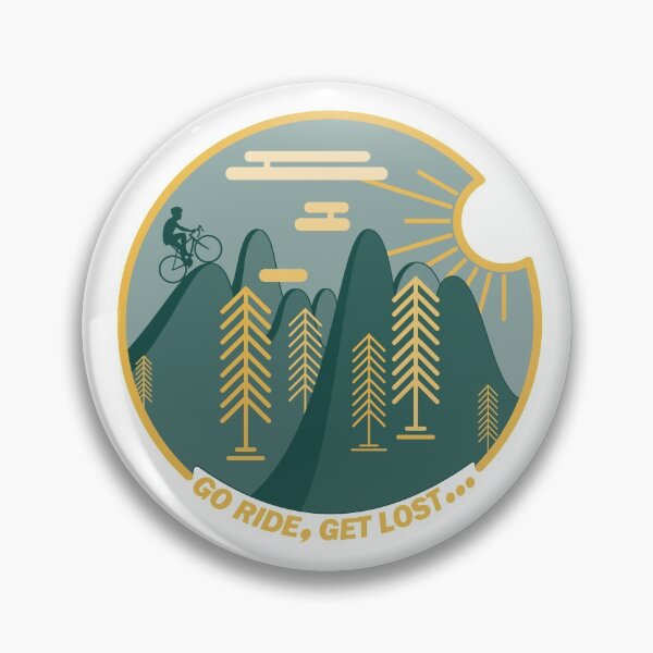 Item preview, Cyclist Climbing Hills Sunrise Line Art Forest Theme designed and sold by RabeDesigns.