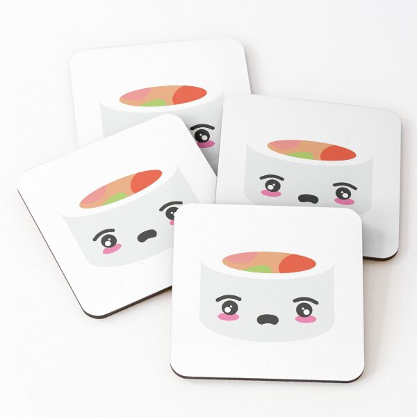 Item preview, kawaii sushi uramaki scared cute funny food rice japanese fish designed and sold by korakai.