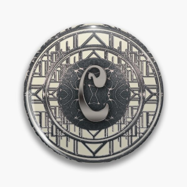 Item preview, Monogram C silver glamor art nouveau vintage initials designed and sold by Xarah.