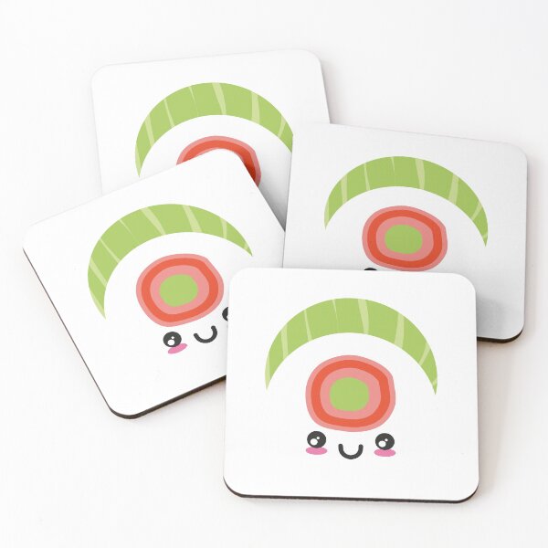 Item preview, kawaii sushi uramaki wasabi fish funny cute rice food japanese designed and sold by korakai.