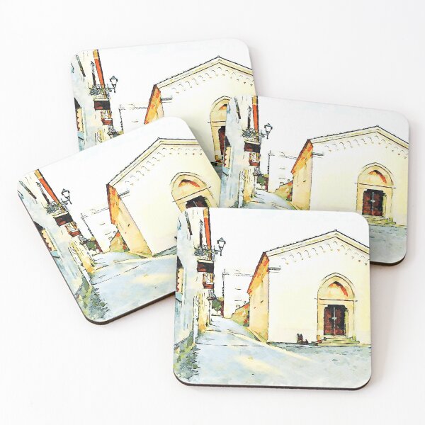 Item preview, Glimpse of a street with small church designed and sold by Giuseppe Cocco.