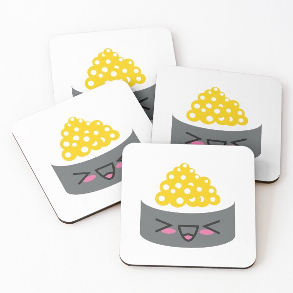 Item preview, kawaii sushi uru maki roe food rice cute japan funny fish designed and sold by korakai.
