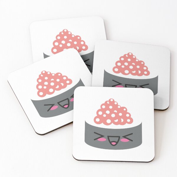 Item preview, kawaii sushi urumaki excited roe rice food funny cute fish japan designed and sold by korakai.