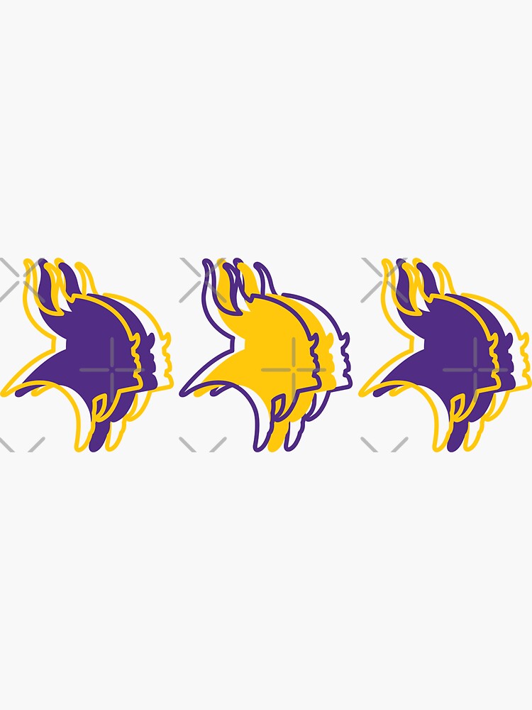 Minnesota Vikings Pattern, Gold Background | Sticker