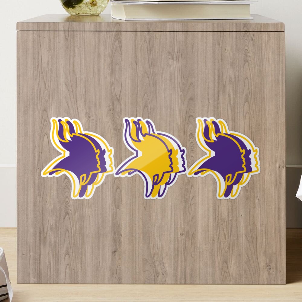 Minnesota Vikings Pattern, Gold Background | Sticker