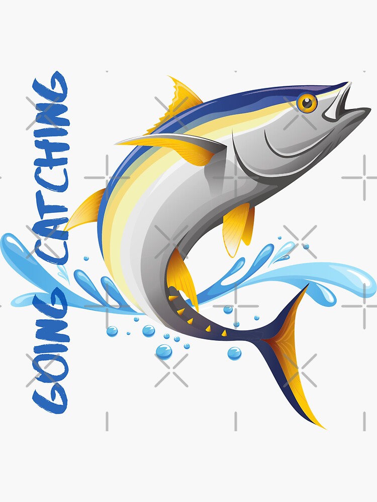 Going Catching, Going Tuna Fishing Sticker for Sale by Farprintod