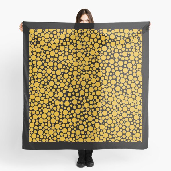 Yellow polka dots on black background Scarf