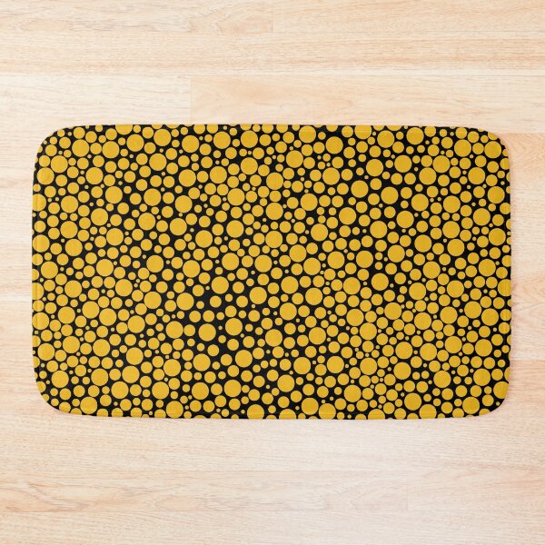 Item preview, Yellow polka dots on black background designed and sold by avion-en-papier.