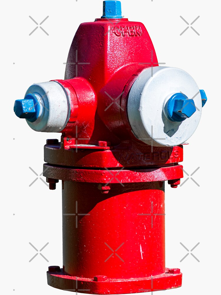 "Red White and blue Waterous Fire Hydrant" Sticker for Sale by Enzwell