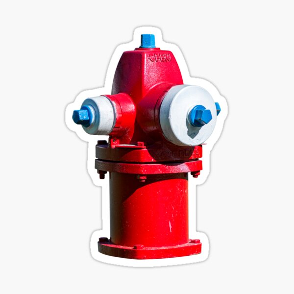 "Red White and blue Waterous Fire Hydrant" Sticker for Sale by Enzwell