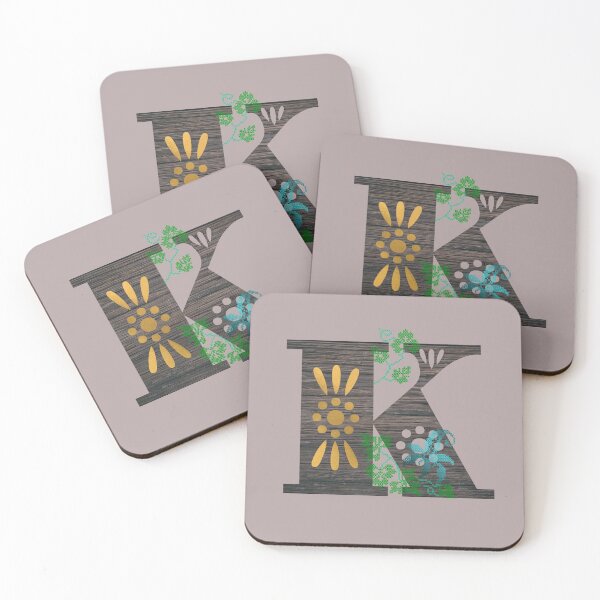 Item preview, Wood and Gold Monogram K designed and sold by StitchyWitchy.