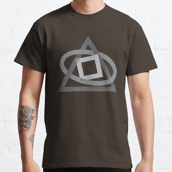 Primitive Shapes, Yet Modern Vibe: Geometrics in a Space Time Continuum-in Subtle Shift Gray Classic T-Shirt