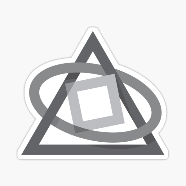 Primitive Shapes, Yet Modern Vibe: Geometrics in a Space Time Continuum-in Subtle Shift Gray Sticker