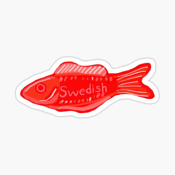"Swedish Fish Hand Drawn" Sticker for Sale by shopuovoc Redbubble