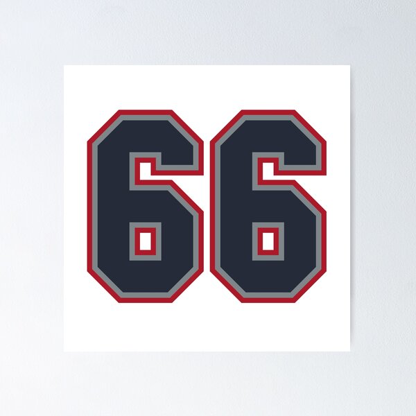 Item preview, 66 Navy Grey Red Sports Number Sixty-Six designed and sold by HelloFromAja.