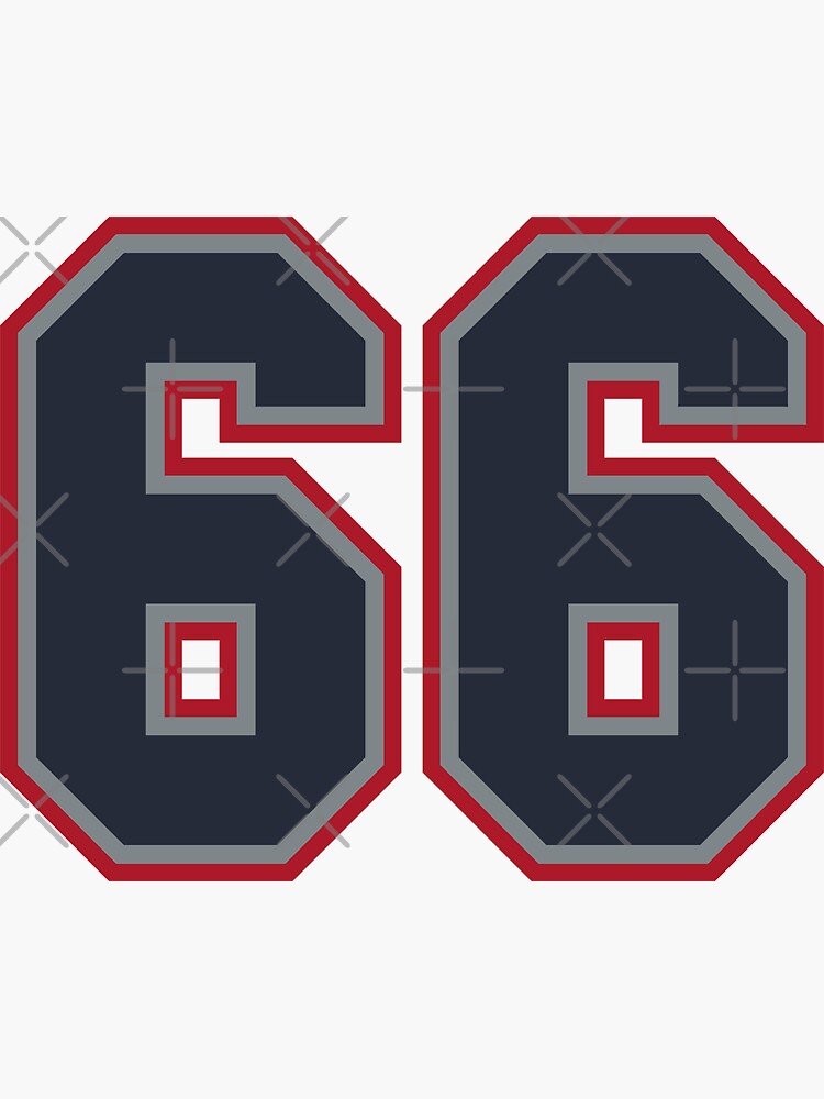 6 Navy Grey Red Sports Number Six | Sticker