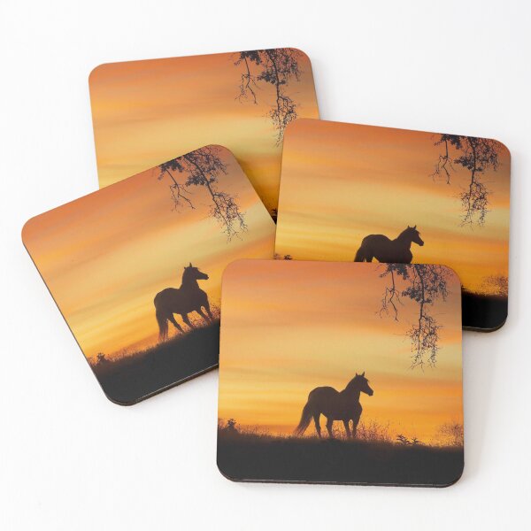 Item preview, Beautiful Horse in Sunset with Oak Tree designed and sold by Stephanie Laird.