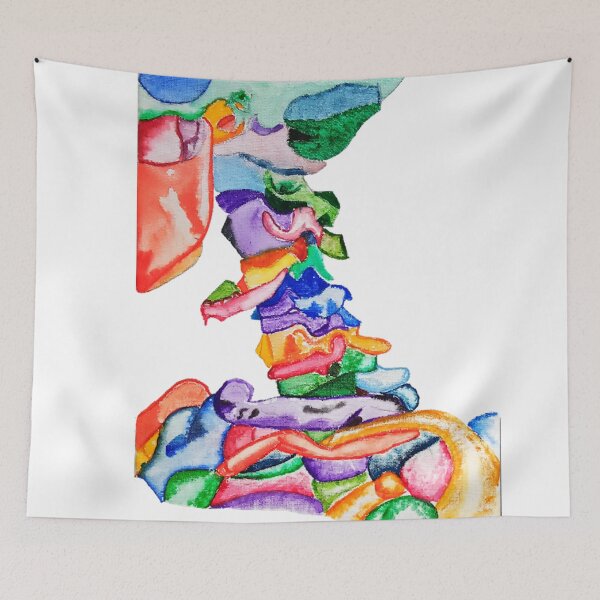 Item preview, Rainbow Watercolour Skeleton designed and sold by Katy Briant.