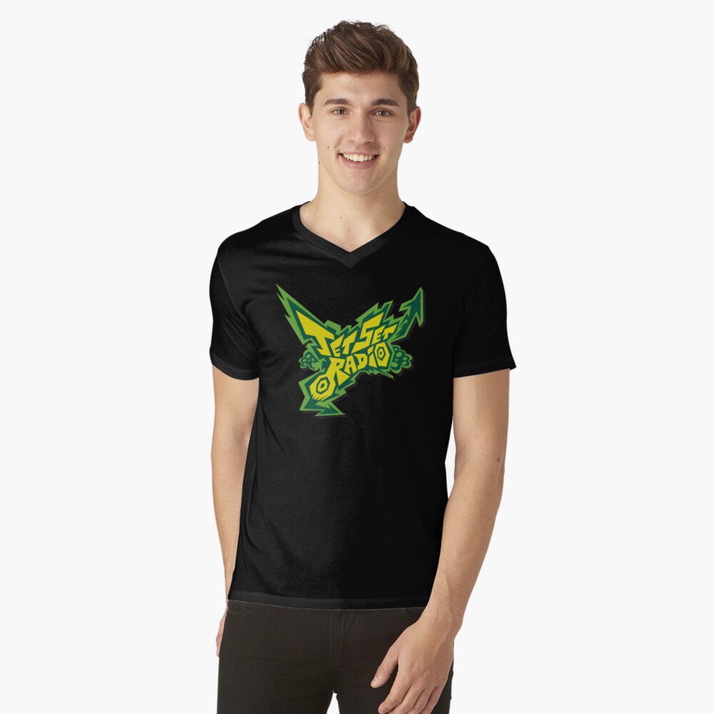 Vista previa del artículo con la obra «Camiseta de cuello en V», diseñado y vendido por KUPNOODLE.