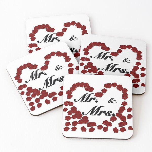 Item preview, Mr and Mrs with red rose petals designed and sold by Artonmytee.