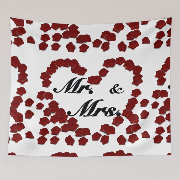 Item preview, Mr and Mrs with red rose petals designed and sold by Artonmytee.
