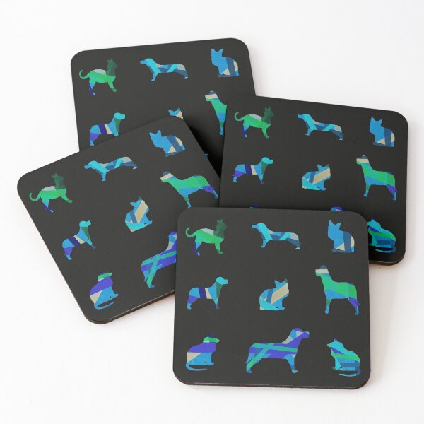 Item preview, Shades of Blue Pattern Cats n Dogs Sticker Pack designed and sold by AMSonArt.